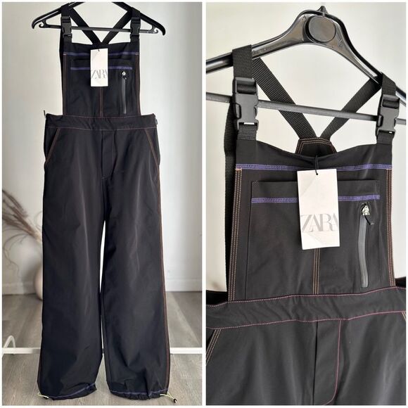 ZARA NYLON JUMPSUIT WITH SEAMS - Picture 1 of 4